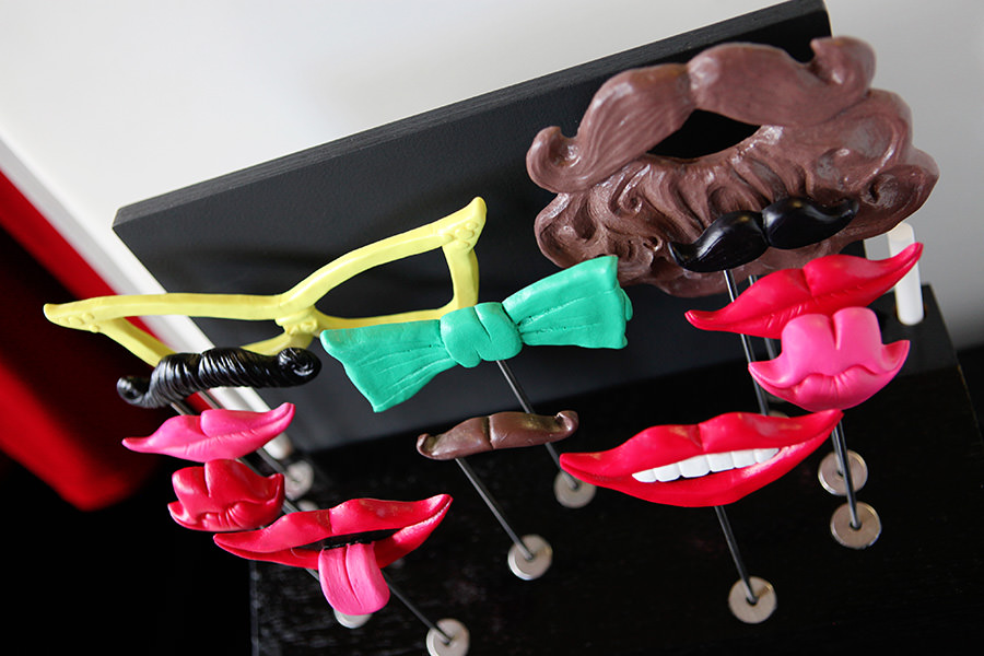 Our classic photo booth props kit encourages creativity.